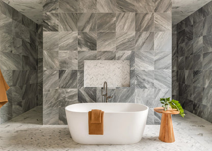 Bardiglio Grey Light 18x18 Marble Tile | Honed-Main Inventory-All Products,Natural Stone-Riad Tile