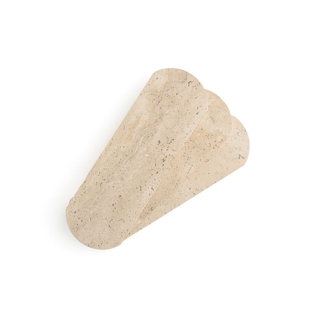 Beige Travertine 3x9 Oval Tile | Honed