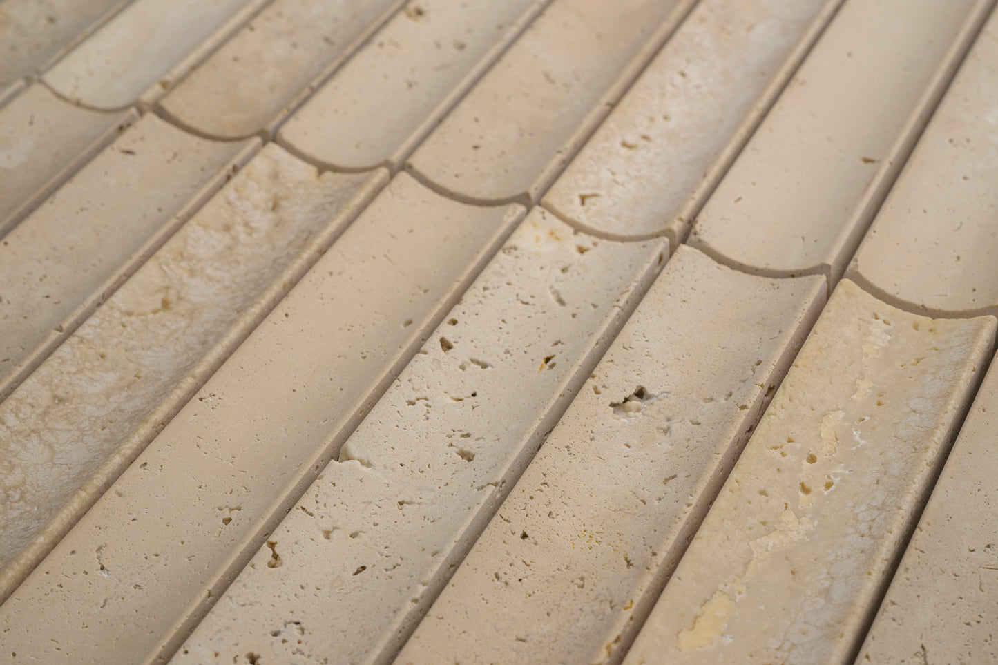 Beige Travertine Fluted Mosaic Tile | Honed-Main Inventory-All Products,Natural Stone,Solids-Riad Tile