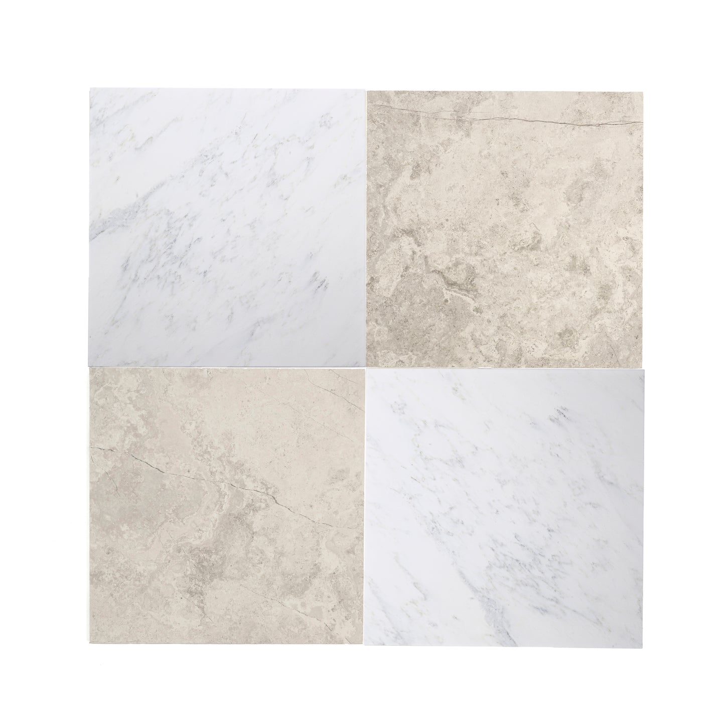 Beige Wave Cross Cut & Casablanca Carrara 18x18 Marble | Honed - Checkerboard Bundle-Main Inventory-All Products,Checkerboard,Natural Stone-Riad Tile