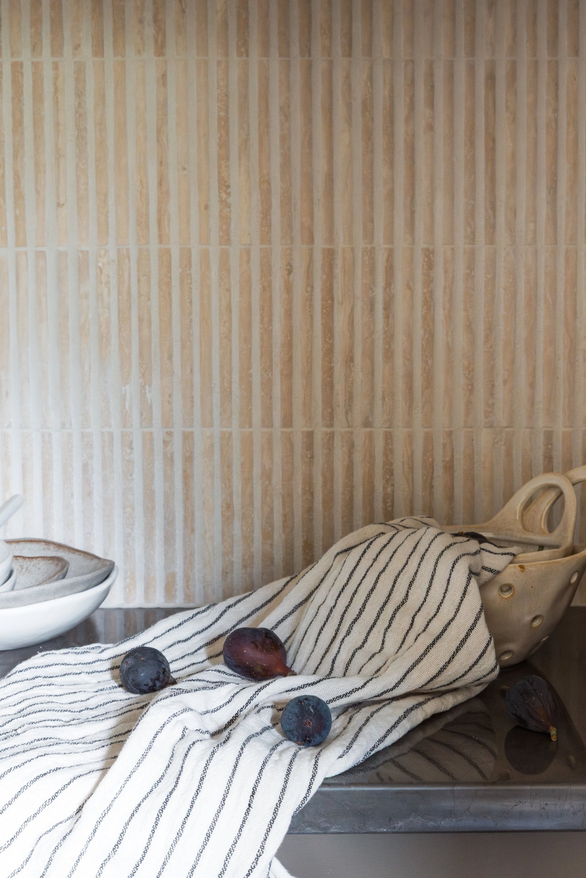 Beige Travertine Cabochon Pencil Mosaic Tile | Honed-Main Inventory-All Products,Natural Stone,Solids-Riad Tile