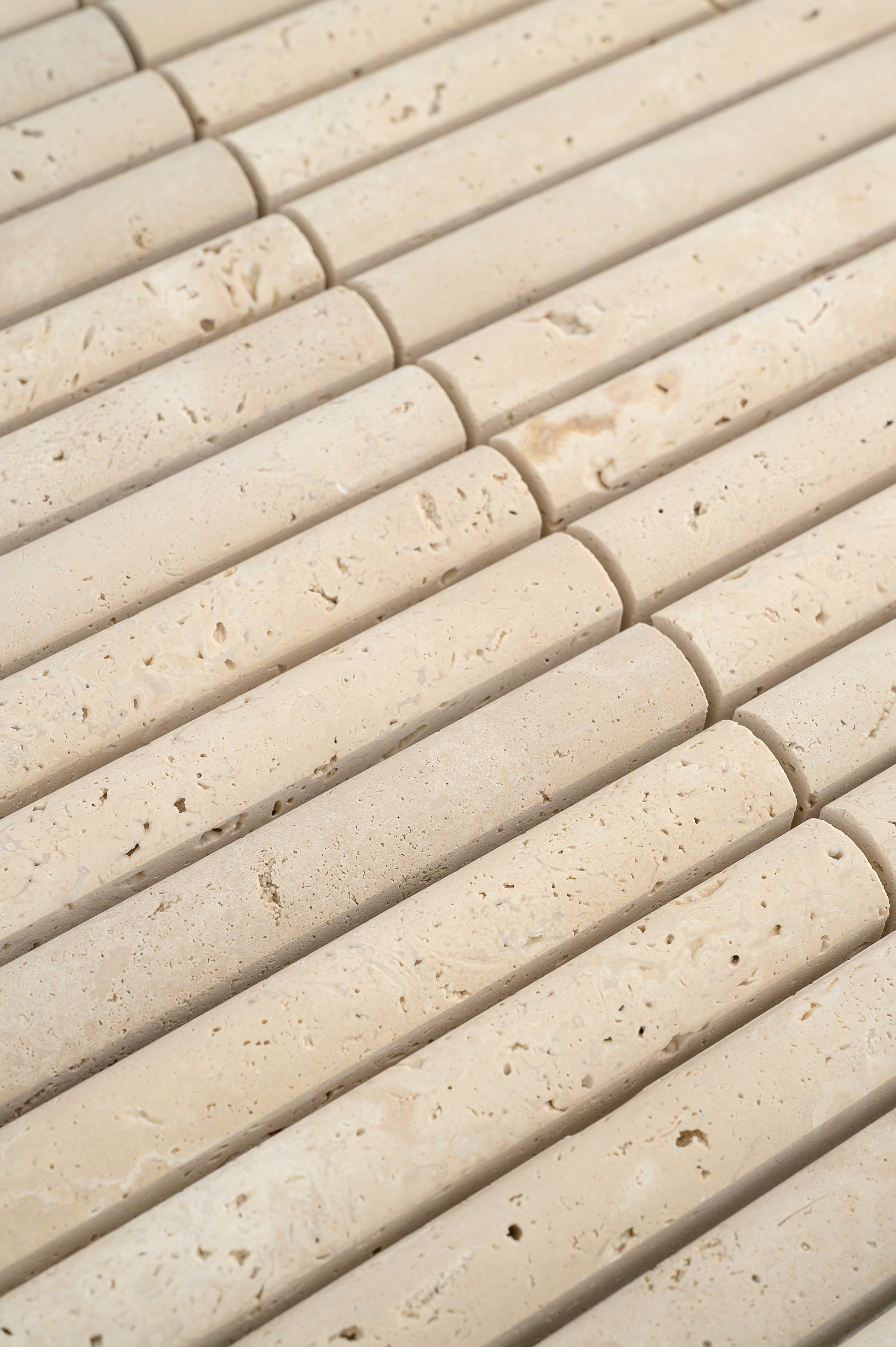 Beige Travertine Cabochon Pencil Mosaic Tile | Honed-Main Inventory-All Products,Natural Stone,Solids-Riad Tile