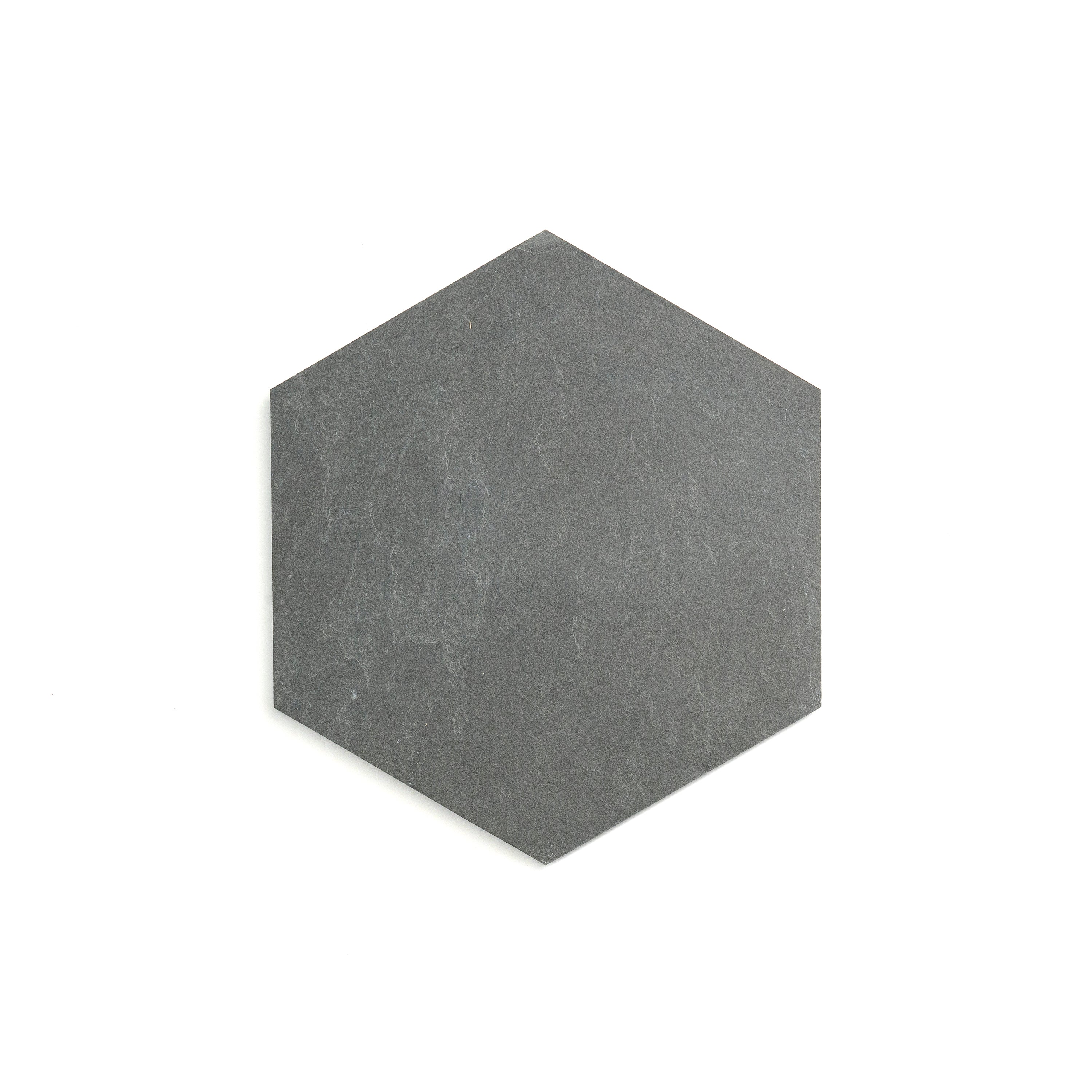 Black 10 Inch Hexagon Brazilian Slate