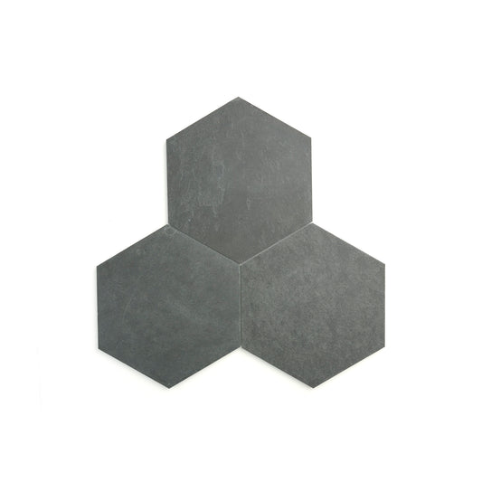 Black 10 Inch Hexagon Brazilian Slate-Main Inventory-All Products,Natural Stone-Riad Tile