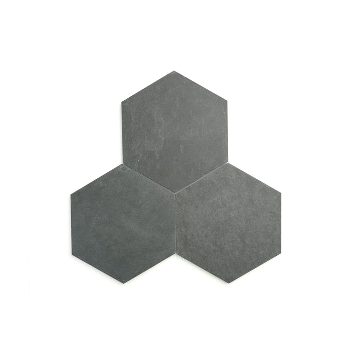 Black 10 Inch Hexagon Brazilian Slate-Main Inventory-All Products,Natural Stone-Riad Tile