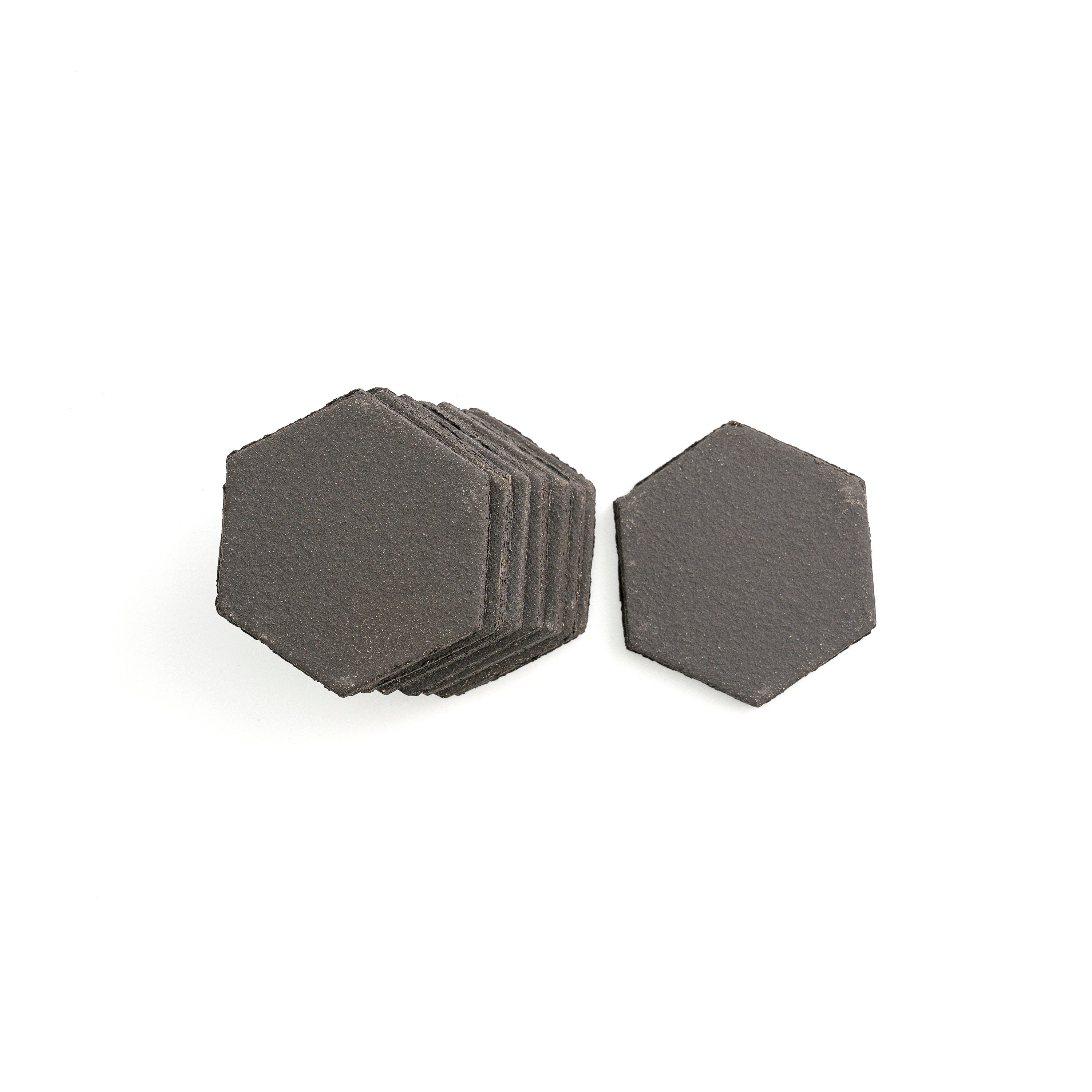 Sample: Black Terracotta 4 Hexagon (1 sample = 2 tiles)