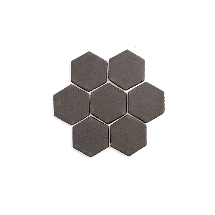 Black Terracotta 4 Inch Hexagon Tile-Main Inventory-All Products,Solids,Terracotta-Riad Tile