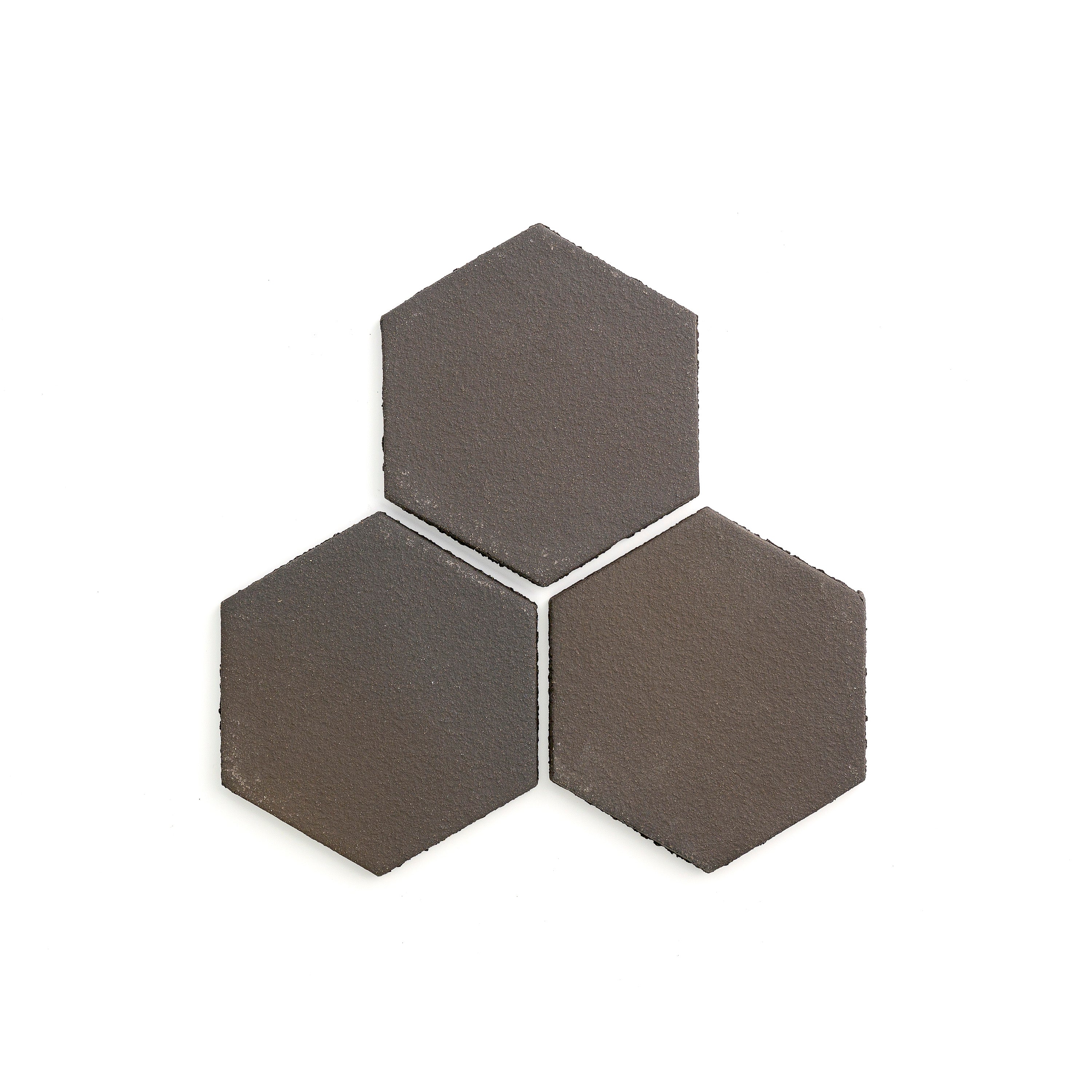 Black Terracotta 6 Inch Hexagon