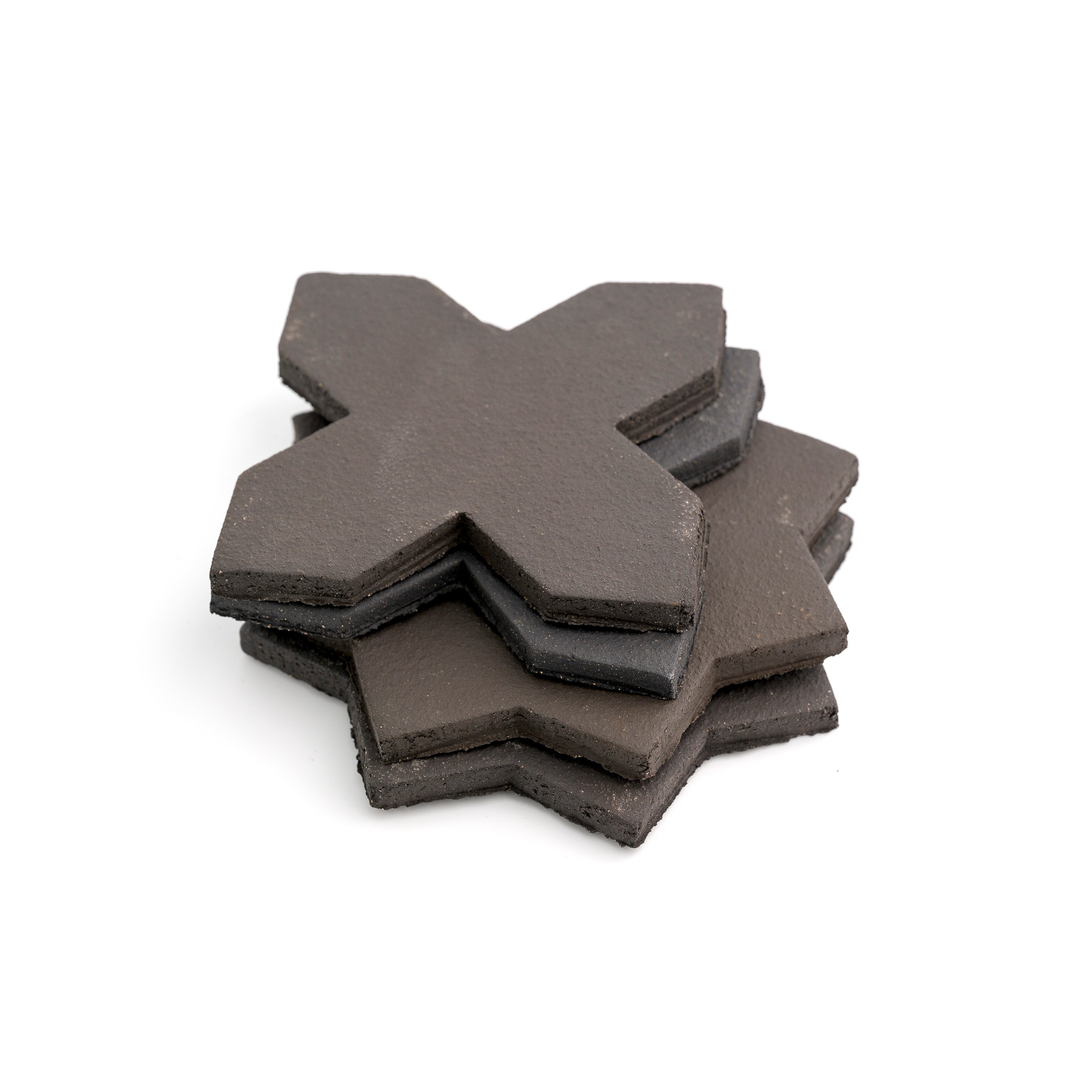 Black Terracotta Star & Cross Tile