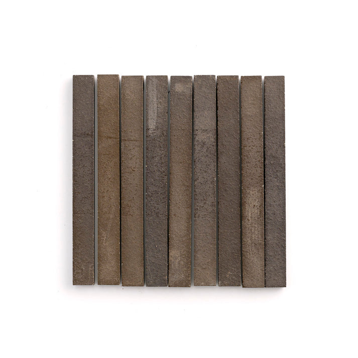Sample: Black Terracotta Sticks Mosaic Tile-Sample-Sample-Riad Tile