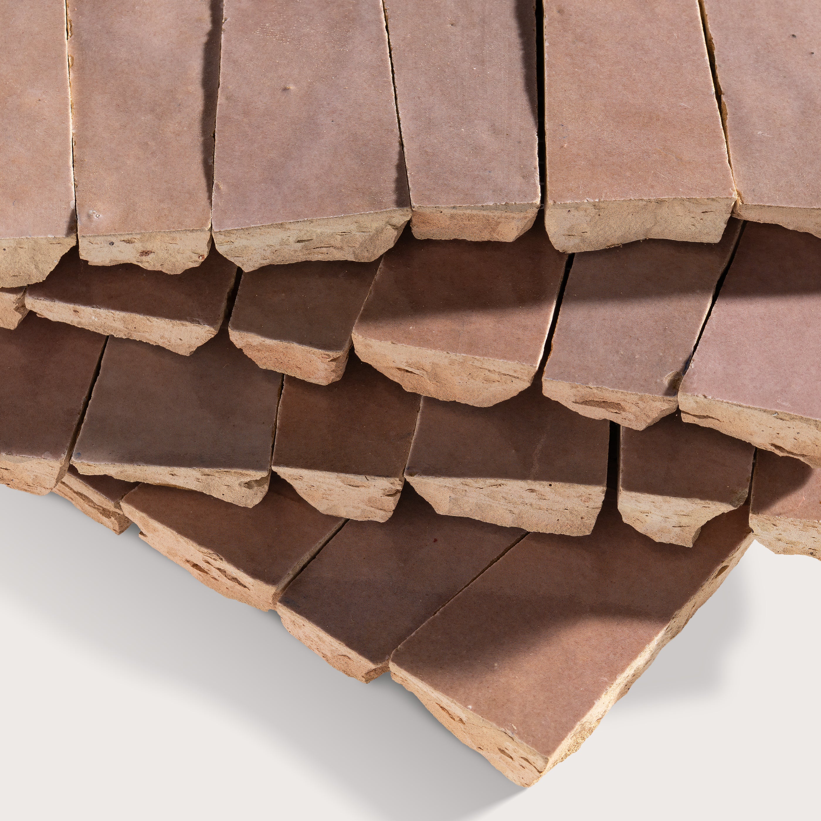 Blush 1x4 Trapezoid Mosaic Zellige Tile | Riad Tile