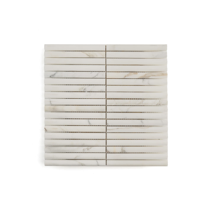 Calacatta Gold Cabochon Pencil Mosaic Marble Tile | Honed-Main Inventory-All Products,Natural Stone-Riad Tile