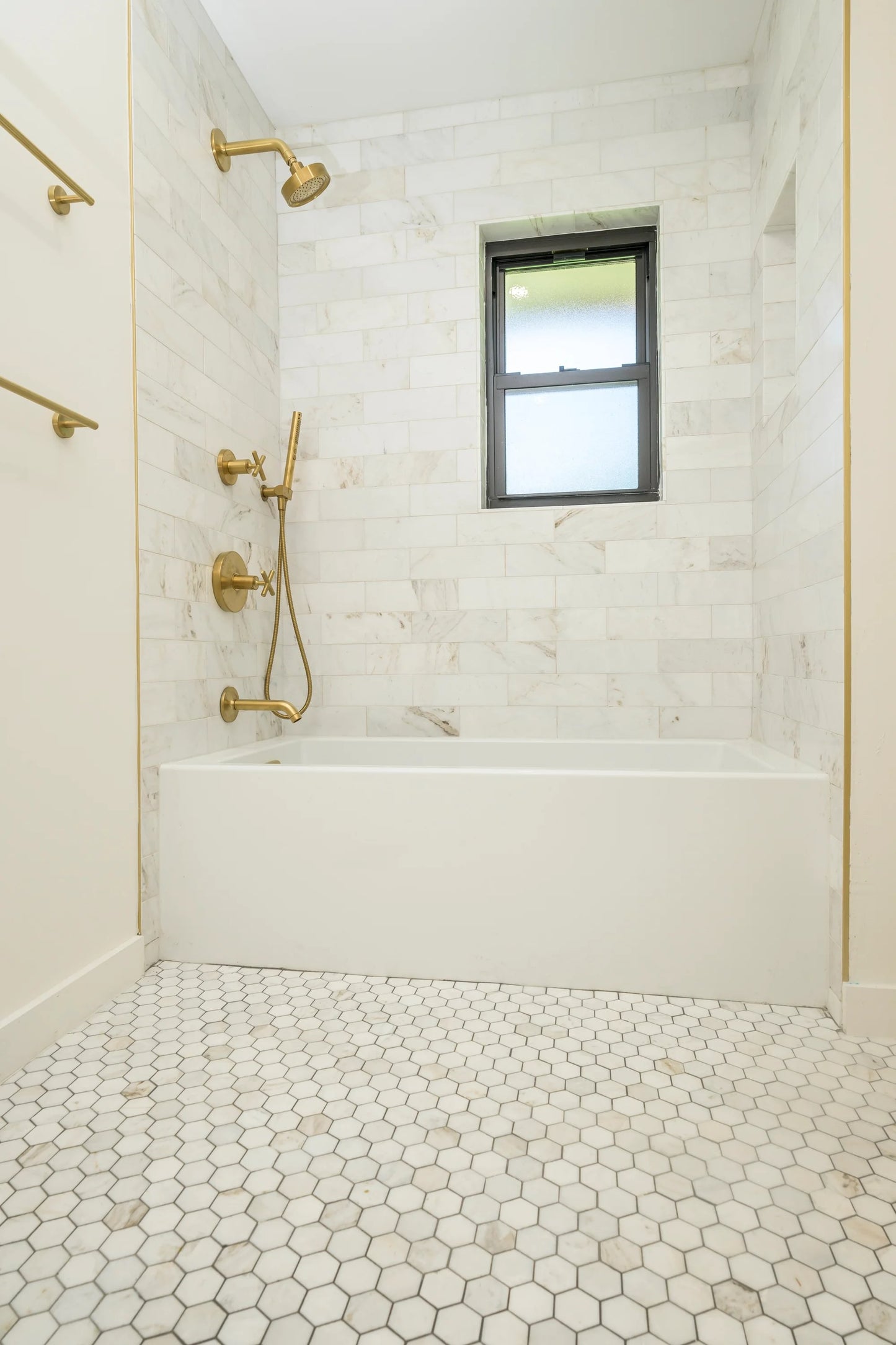 Calacatta Gold 2 Inch Hexagon Mosaic Marble Tile | Honed-Main Inventory-All Products,Natural Stone-Riad Tile