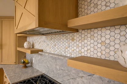 Calacatta Gold 2 Inch Hexagon Mosaic Marble Tile | Honed-Main Inventory-All Products,Natural Stone-Riad Tile