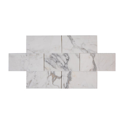 Calacatta Gold 3x6 Subway Marble Tile | Honed-Main Inventory-All Products,Natural Stone-Riad Tile