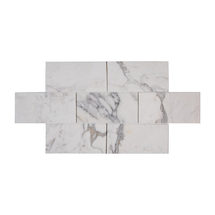 Calacatta Gold 3x6 Subway Marble Tile | Honed-Main Inventory-All Products,Natural Stone-Riad Tile