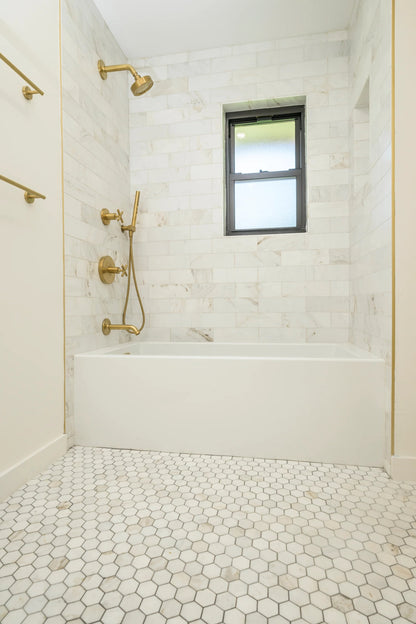 Calacatta Gold 2 Inch Hexagon Mosaic Marble Tile | Honed-Main Inventory-All Products,Natural Stone-Riad Tile