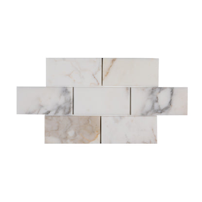 Calacatta Gold 6x12 Subway Marble Tile | Honed-Main Inventory-All Products,Natural Stone-Riad Tile