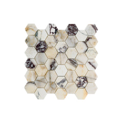 Calacatta Viola 2 Inch Hexagon Mosaic Marble Tile | Honed