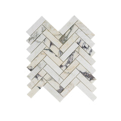 Calacatta Viola 1x4 Herringbone Mosaic Marble Tile | Honed