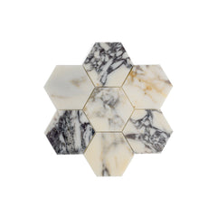 Calacatta Viola 5 Inch Hexagon Mosaic Marble Tile | Honed