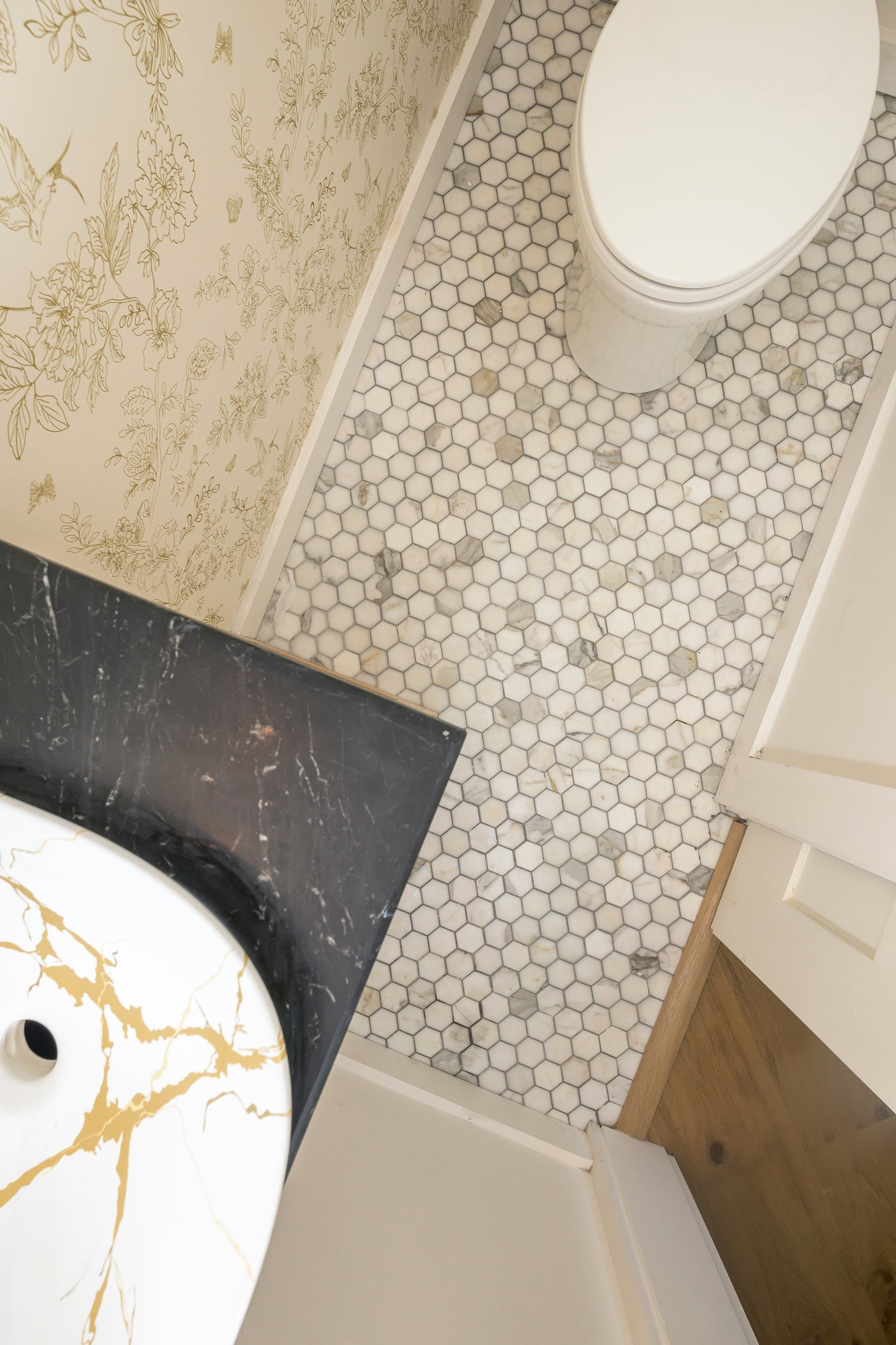 Calacatta Gold 2 Inch Hexagon Mosaic Marble Tile | Honed-Main Inventory-All Products,Natural Stone-Riad Tile