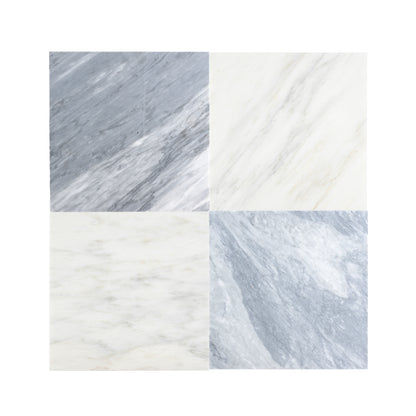 Casablanca Carrara & Bardiglio Grey Light 12x12 Marble | Honed – Checkerboard Bundle-Main Inventory-All Products,Checkerboard,Natural Stone-Riad Tile