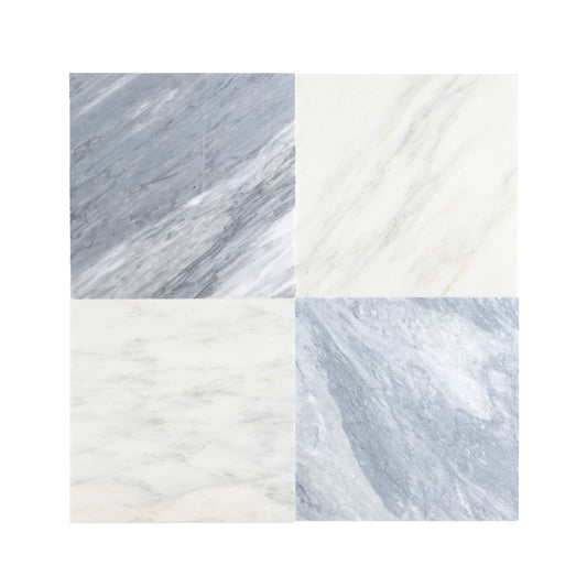 Casablanca Carrara & Bardiglio Grey Light 12x12 Marble | Honed – Checkerboard Bundle-Main Inventory-All Products,Checkerboard,Natural Stone-Riad Tile