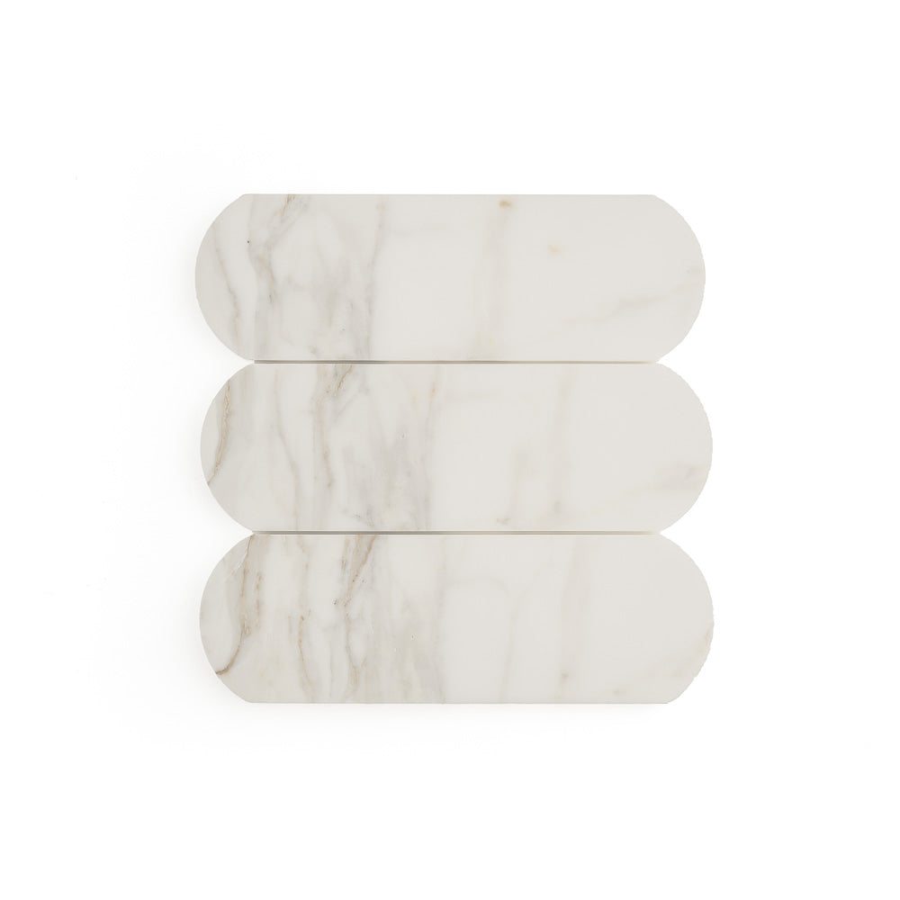 Calacatta Gold 3x9 Oval Marble Tile | Honed-Main Inventory-All Products,Natural Stone-Riad Tile