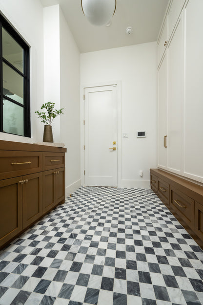 Casablanca Carrara & Bardiglio Grey Marble 3 Inch Checkerboard Mosaic Marble Tile | Honed-Main Inventory-All Products,Checkerboard,Natural Stone-Riad Tile