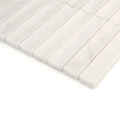 Casablanca Carrara Fluted Mosaic Marble Tile | Honed