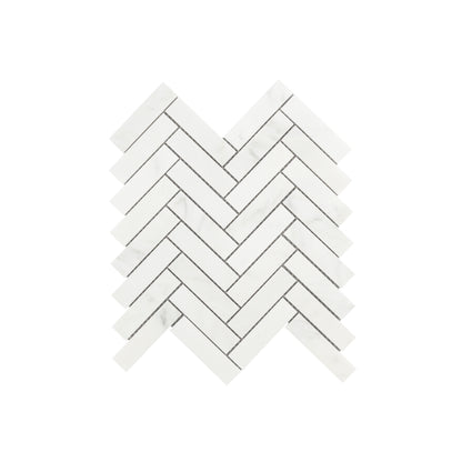 Casablanca Carrara 1x4 Herringbone Mosaic Marble Tile | Honed-Main Inventory-All Products,Natural Stone-Riad Tile