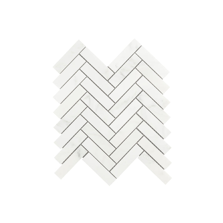 Casablanca Carrara 1x4 Herringbone Mosaic Marble Tile | Honed-Main Inventory-All Products,Natural Stone-Riad Tile