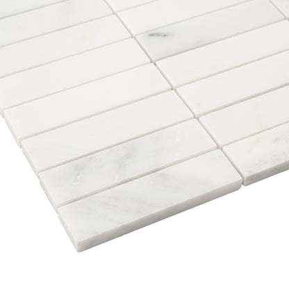 Casablanca Carrara 1x4 Stack Marble Tile | Honed-Main Inventory-All Products,Natural Stone-Riad Tile