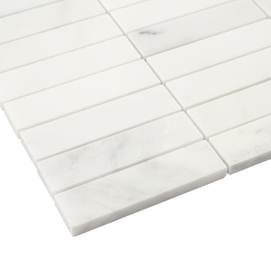 Casablanca Carrara 1x4 Stack Marble Tile | Honed-Main Inventory-All Products,Natural Stone-Riad Tile