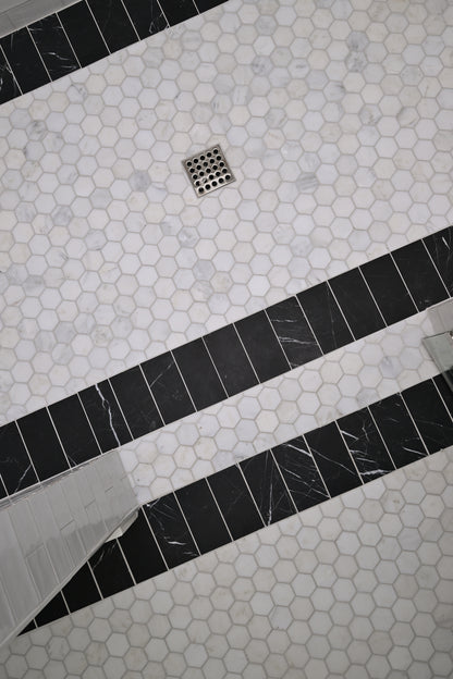 Casablanca Carrara 2 Inch Hexagon Mosaic Marble Tile | Honed-Main Inventory-All Products,Natural Stone-Riad Tile