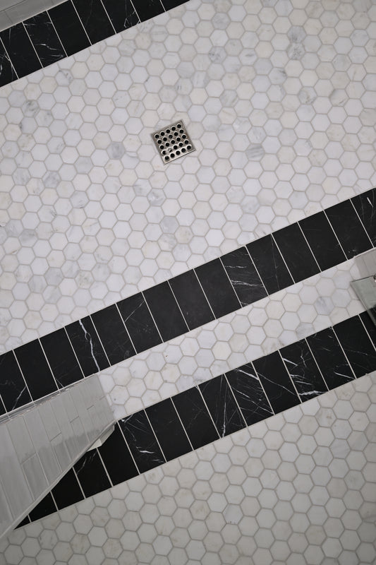 Casablanca Carrara 2 Inch Hexagon Mosaic Marble Tile | Honed-Main Inventory-All Products,Natural Stone-Riad Tile