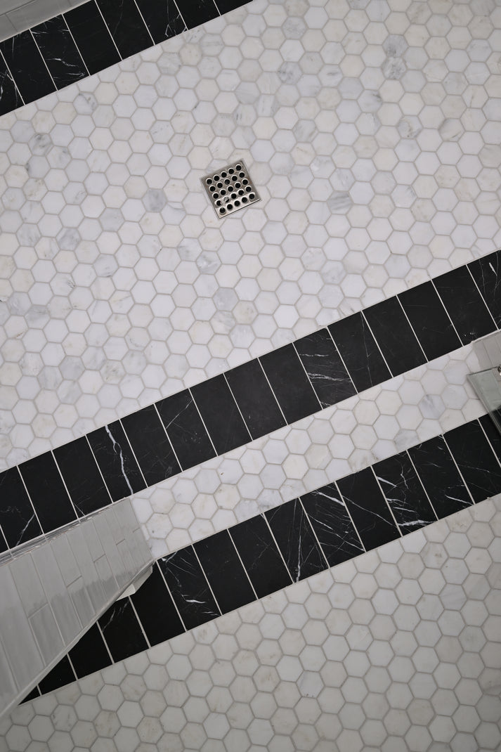 Casablanca Carrara 2 Inch Hexagon Mosaic Marble Tile | Honed-Main Inventory-All Products,Natural Stone-Riad Tile