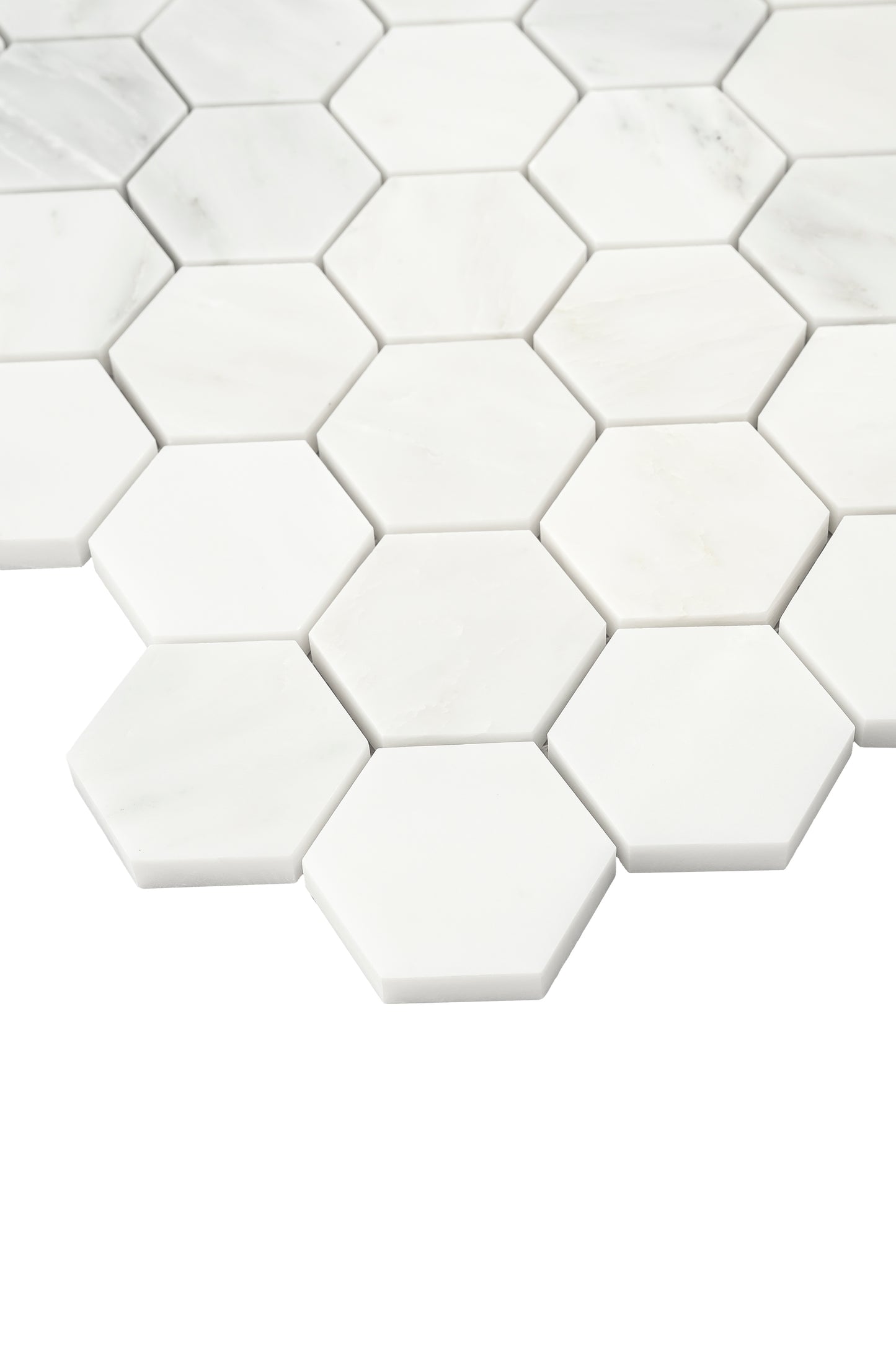 Casablanca Carrara 2 Inch Hexagon Mosaic Marble Tile | Honed-Main Inventory-All Products,Natural Stone-Riad Tile