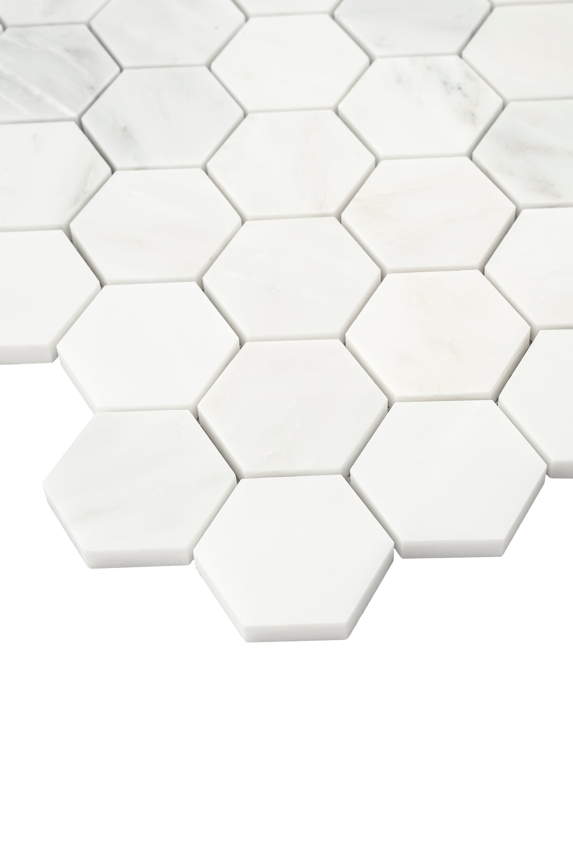 Casablanca Carrara 2 Inch Hexagon Mosaic Marble Tile | Honed-Main Inventory-All Products,Natural Stone-Riad Tile