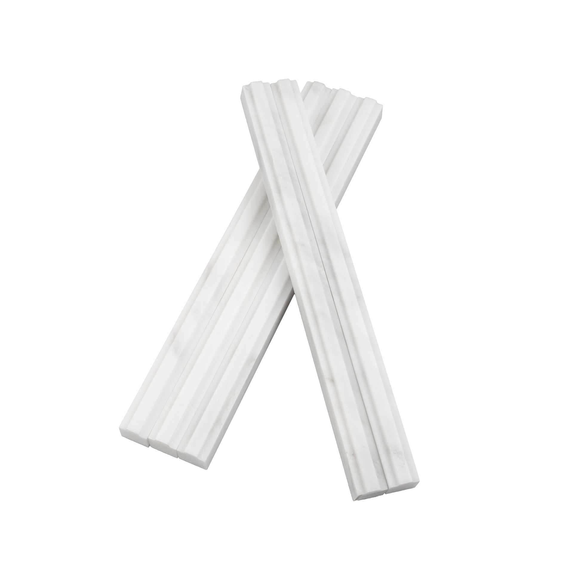 Casablanca Carrara 3/4" Center Lip Square Pencil Trim Marble Tile | Honed-Main Inventory-All Products,Natural Stone,New Arrivals-Riad Tile