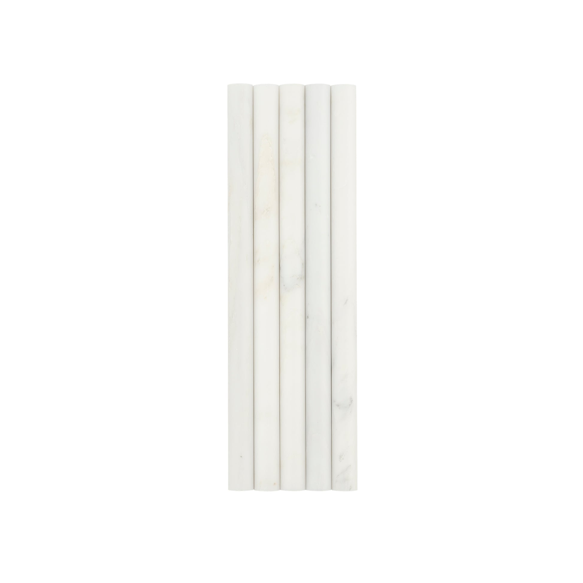 Casablanca Carrara 3/4" Pencil Trim Round Marble Tile | Honed-Main Inventory-All Products,Natural Stone-Riad Tile