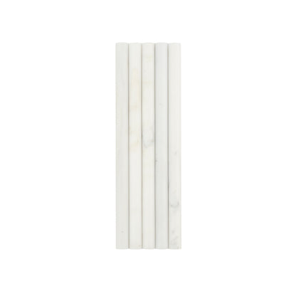 Casablanca Carrara 3/4" Pencil Trim Round Marble Tile | Honed-Main Inventory-All Products,Natural Stone-Riad Tile