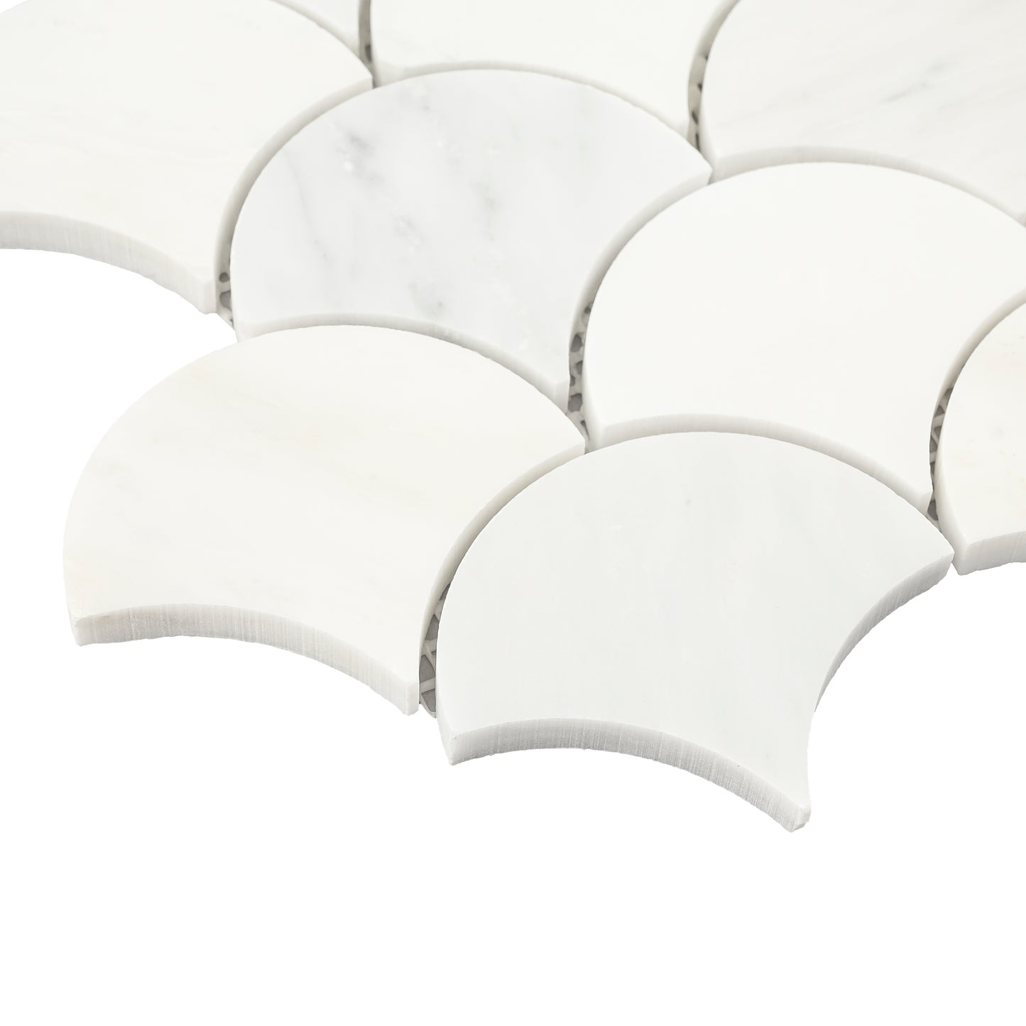Casablanca Carrara Fish Scale Mosaic Marble Tile | Honed-Main Inventory-All Products,Natural Stone-Riad Tile