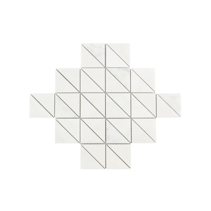 Casablanca Carrara Triangle Mosaic Marble Tile | Honed-Main Inventory-All Products,Natural Stone-Riad Tile
