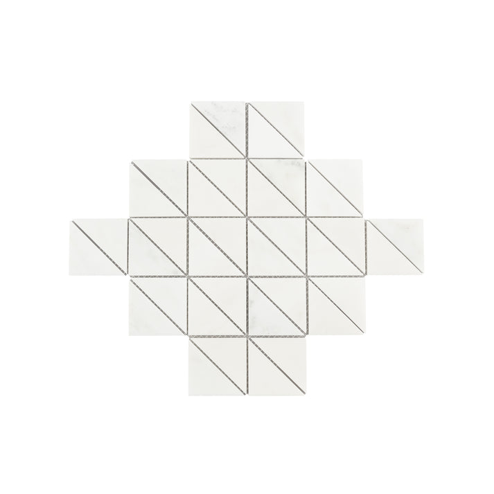 Casablanca Carrara Triangle Mosaic Marble Tile | Honed-Main Inventory-All Products,Natural Stone-Riad Tile