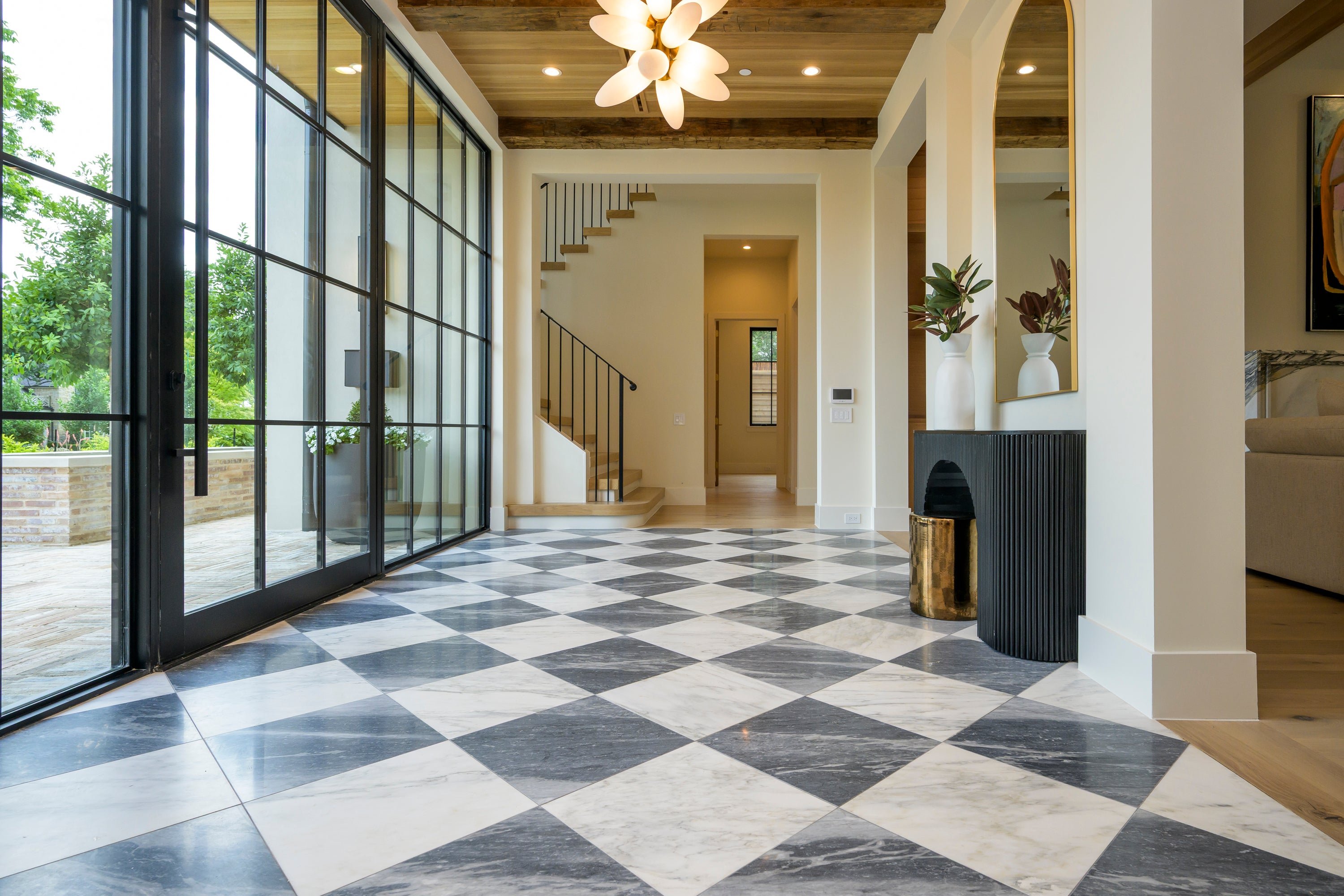 Bardiglio Grey Light & Casablanca Carrara 18x18 | Honed - Checkerboard