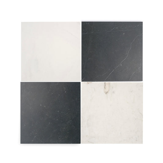 Casablanca Gold & Nero Marquina 12x12 Marble | Honed – Checkerboard Bundle-Main Inventory-All Products,Checkerboard-Riad Tile