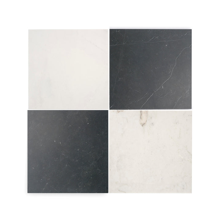 Casablanca Gold & Nero Marquina 12x12 Marble | Honed – Checkerboard Bundle-Main Inventory-All Products,Checkerboard-Riad Tile
