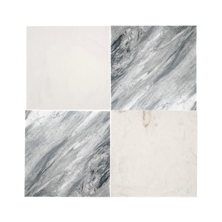 Casablanca Gold & Bardiglio Grey Light 12x12 Marble | Honed – Checkerboard Bundle-Main Inventory-All Products,Checkerboard-Riad Tile